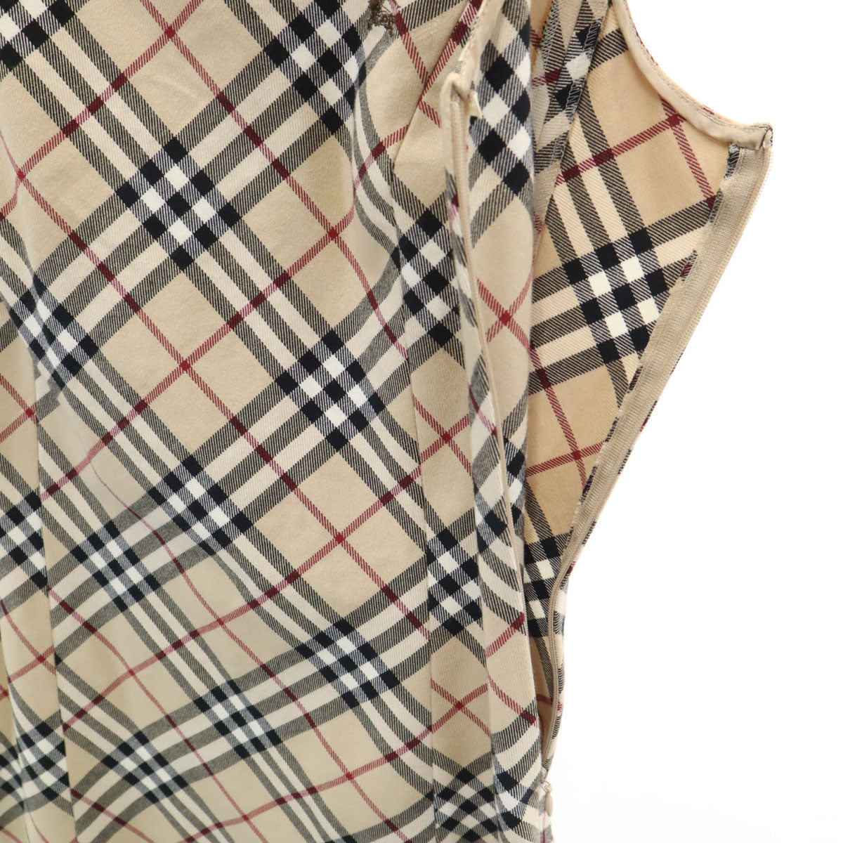 BURBERRY LONDON BLUE LABEL バーバリー ロンドン ブルーレーベル 日本製 ノバチェック ノースリーブ ワンピース 38 ベージュ 三陽商会 レディース