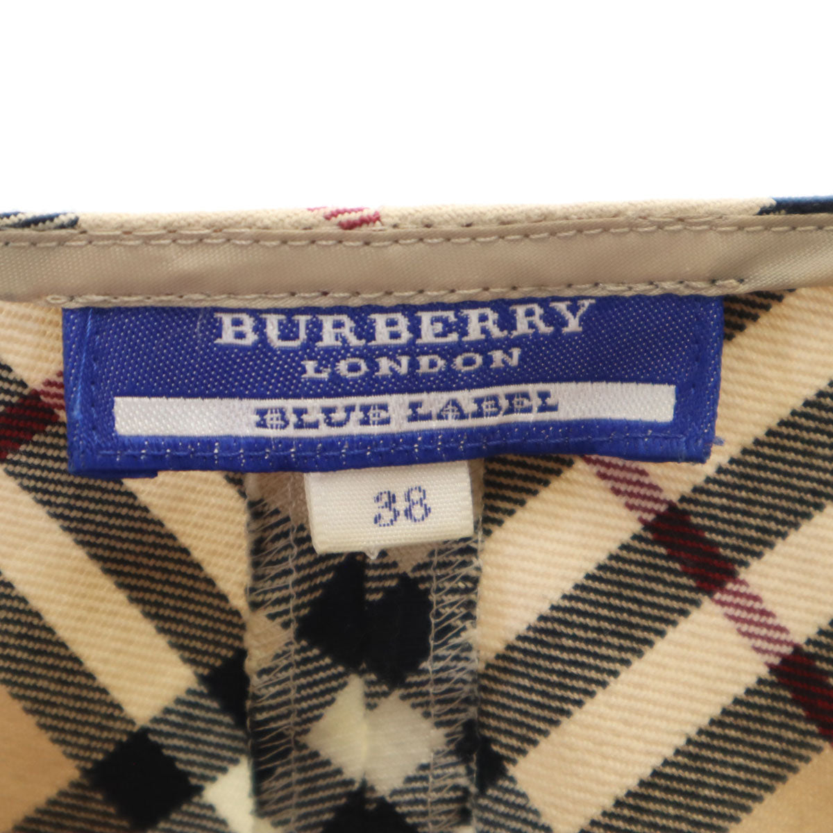 BURBERRY LONDON BLUE LABEL バーバリー ロンドン ブルーレーベル 日本製 ノバチェック ノースリーブ ワンピース 38 ベージュ 三陽商会 レディース