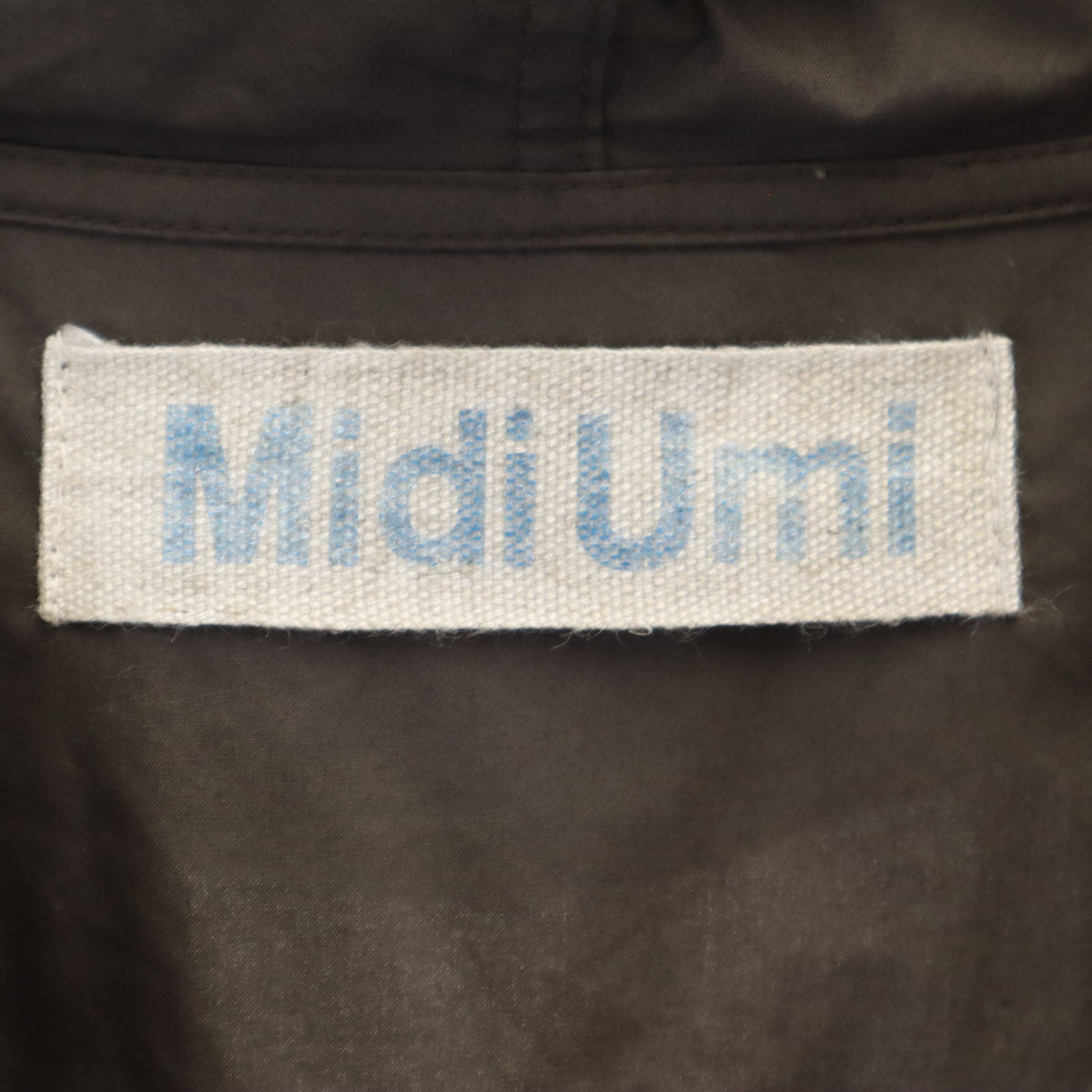 MidiUmi ミディウミ 日本製 長袖 フーデッド シャツワンピース チャコールブラウン レディース