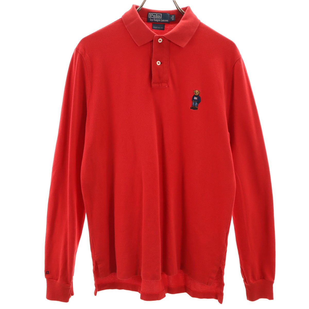 Polo by Ralph Lauren ポロバイラルフローレン ポロベア 長袖 ポロシャツ M レッド 鹿の子 メンズ