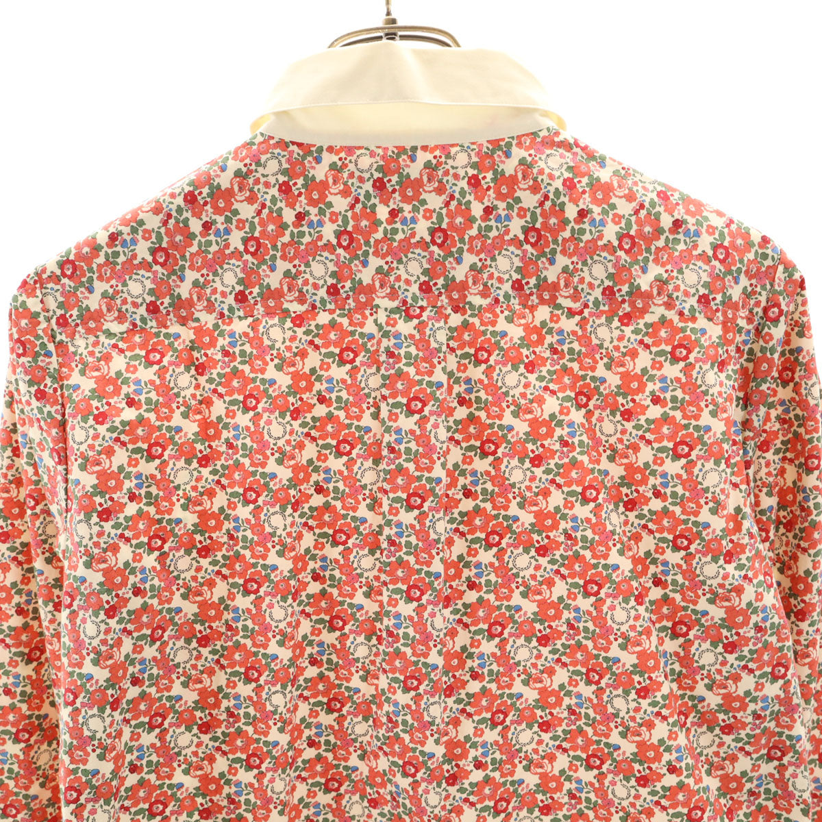 FRED PERRY フレッドペリー 花柄 長袖 シャツワンピース S ピンク系 ロールアップ レディース