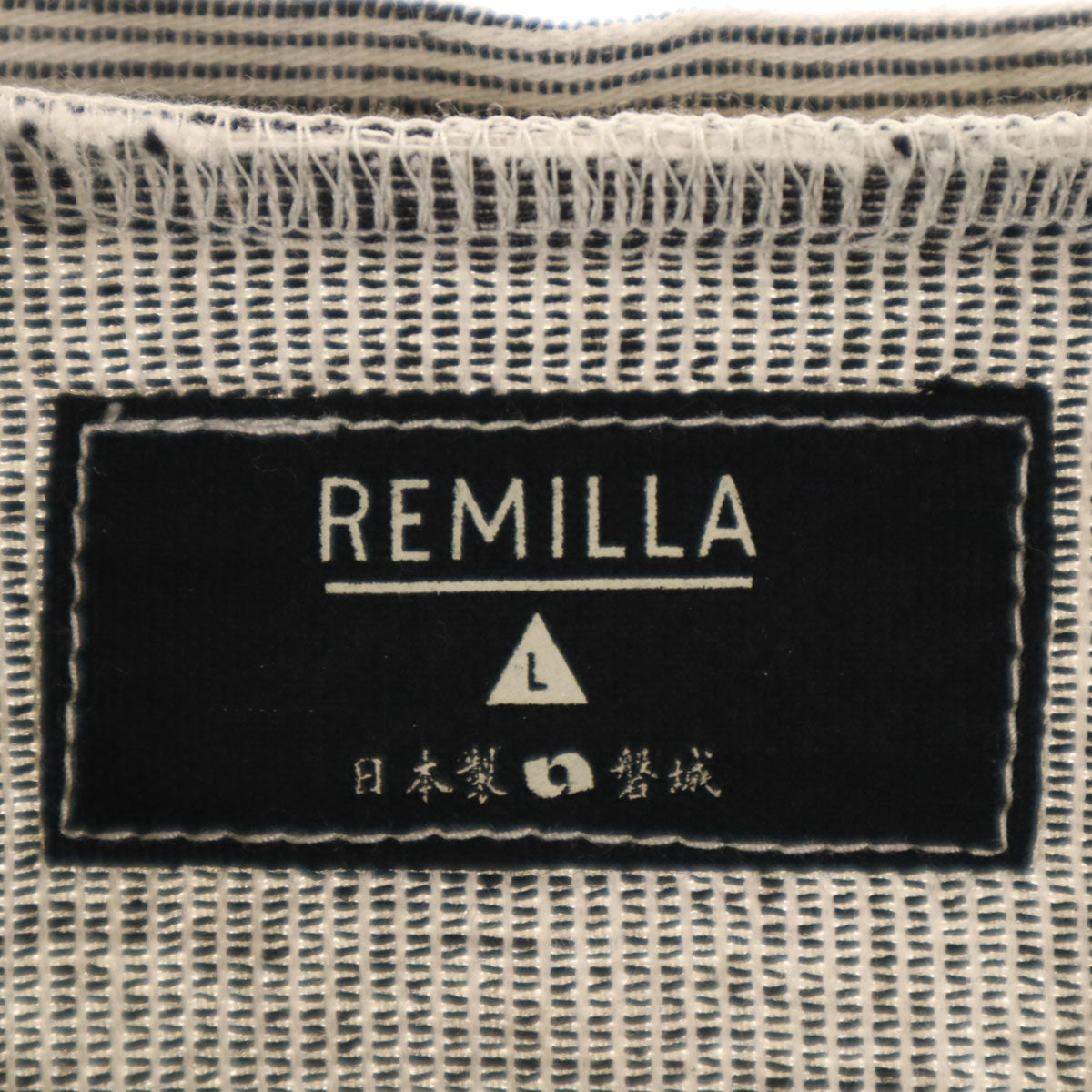 未使用 remilla レミーラ 日本製 長袖 ドビーヒッコリー シャツ L グレー メンズ