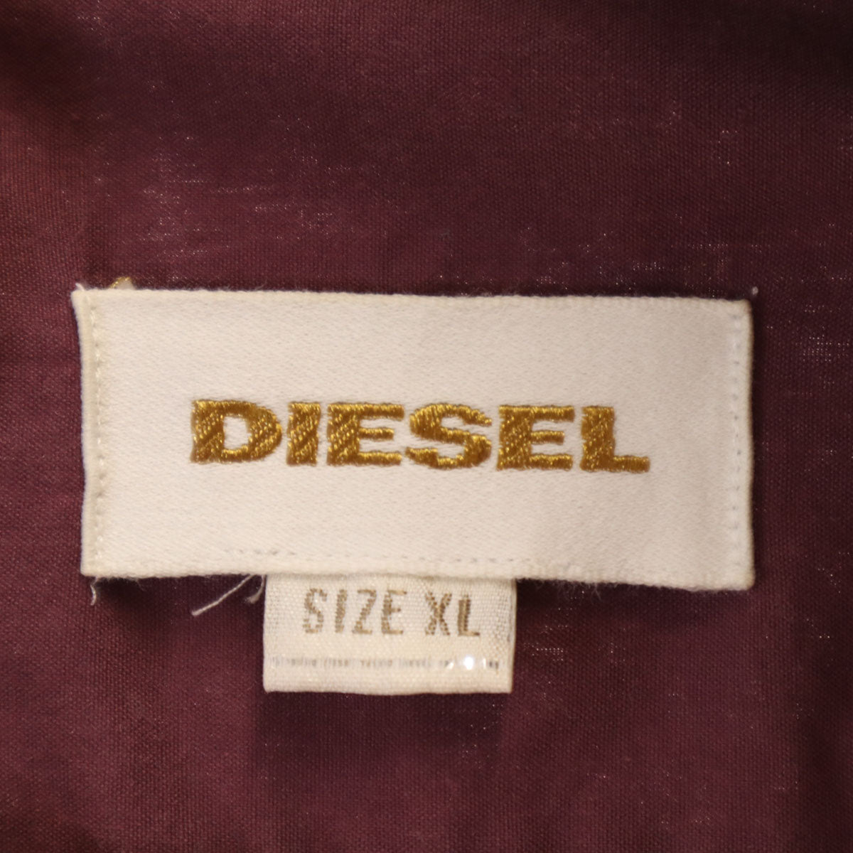 DIESEL ディーゼル 長袖 ミリタリーシャツ XL ワインレッド メンズ