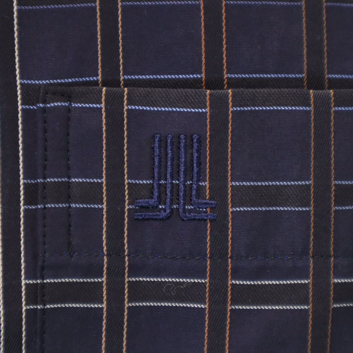LANVIN LA COLLECTION ランバンコレクション 日本製 チェック柄 長袖 コットンシャツ L ネイビー メンズ