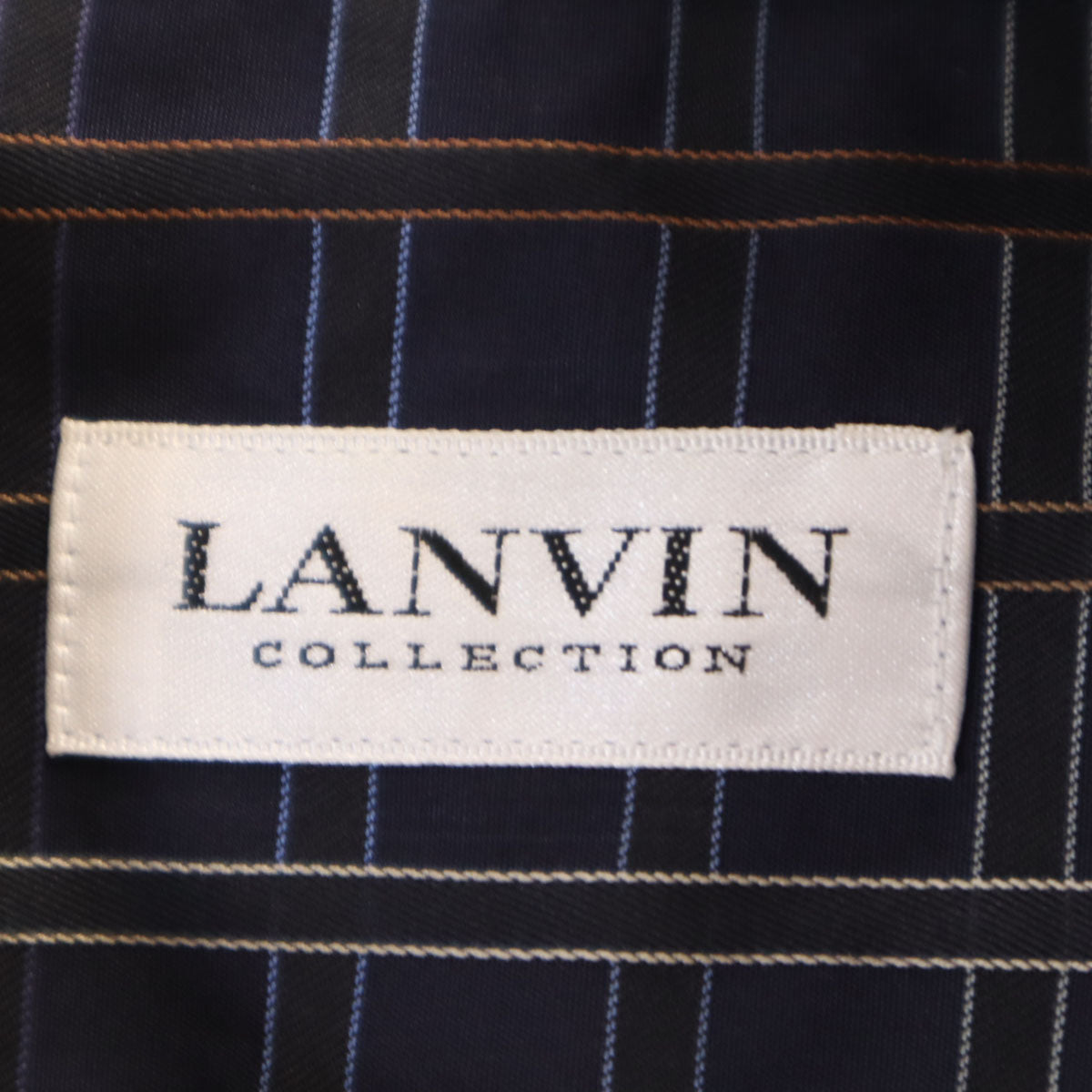 LANVIN LA COLLECTION ランバンコレクション 日本製 チェック柄 長袖 コットンシャツ L ネイビー メンズ