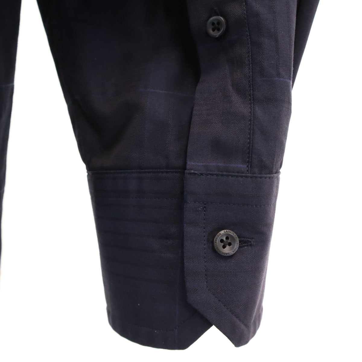 LANVIN LA COLLECTION ランバンコレクション 日本製 長袖 ボタンダウンシャツ L ネイビー メンズ