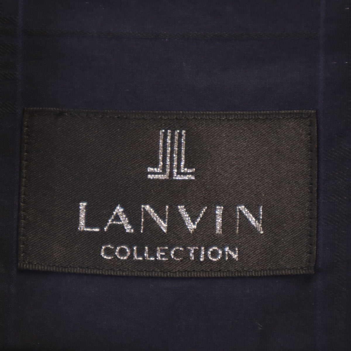 LANVIN LA COLLECTION ランバンコレクション 日本製 長袖 ボタンダウンシャツ L ネイビー メンズ
