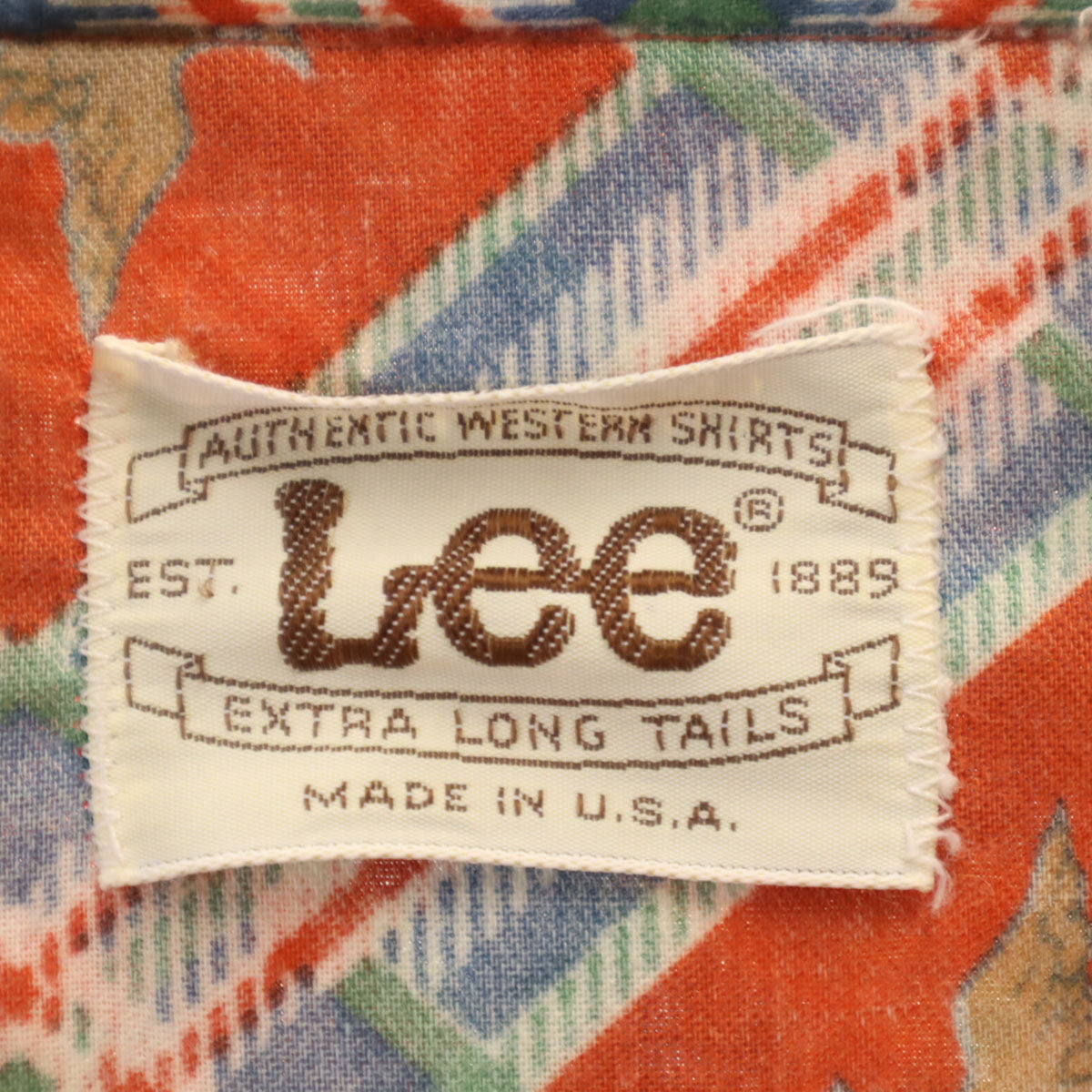 Lee リー 70s USA製 ヴィンテージ チェック柄 長袖 ウエスタンシャツ 朱色 メンズ