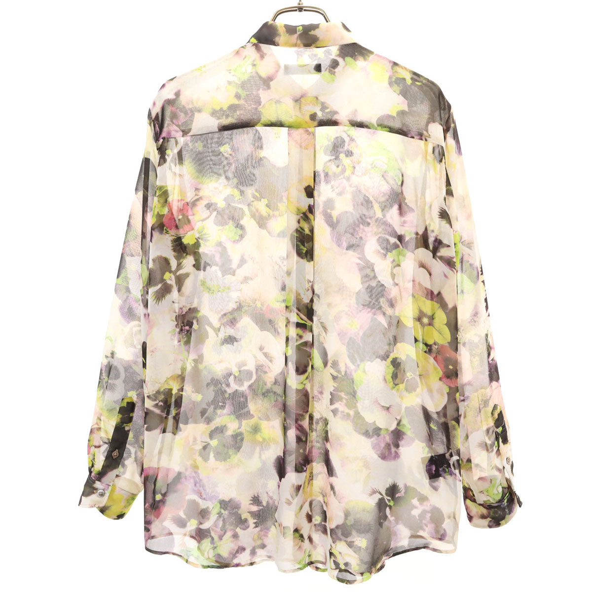 Paul Smith BLACK ポールスミス ブラック 花柄 長袖 シアー シャツ 40 アイボリー レディース