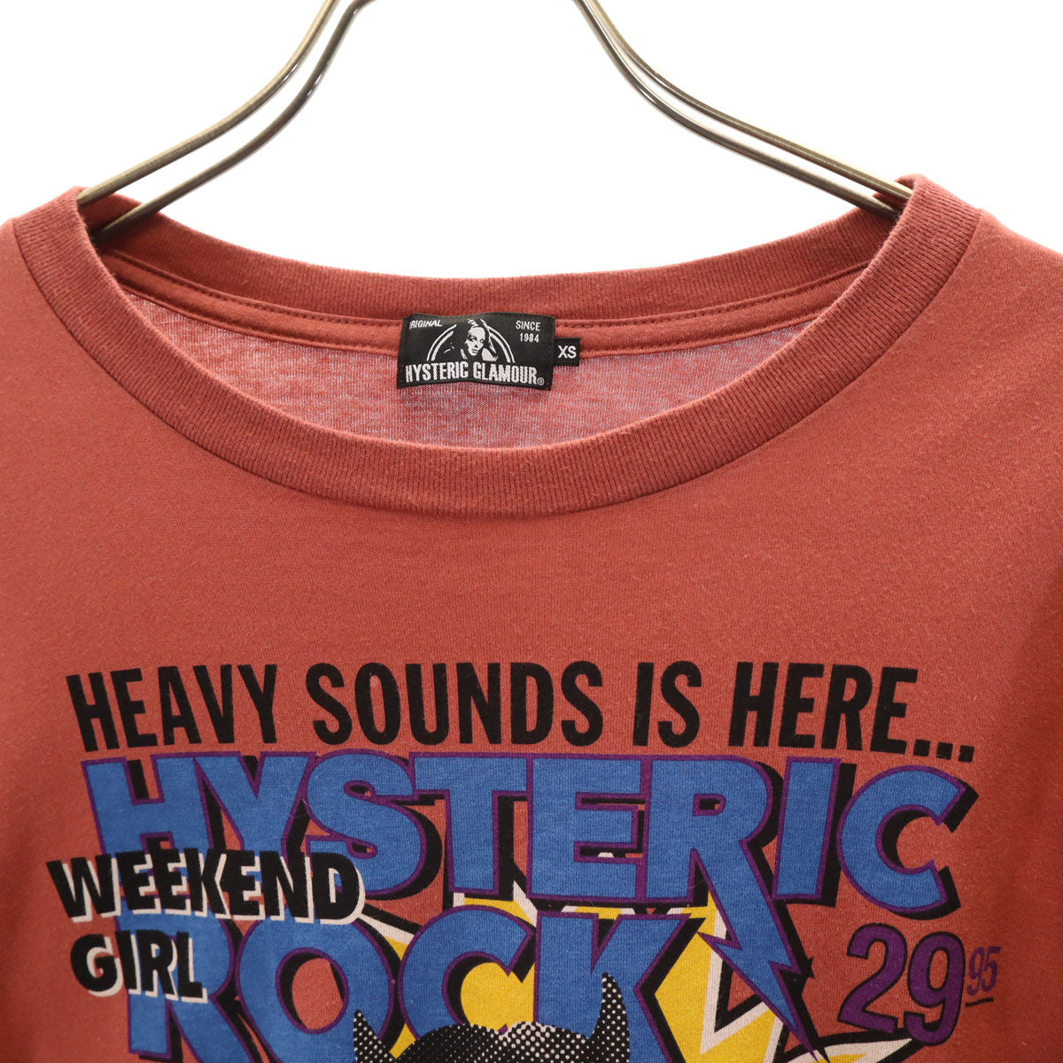HYSTERIC GLAMOUR ヒステリックグラマー 日本製 7分袖 Tシャツ XS レンガ色 メンズ