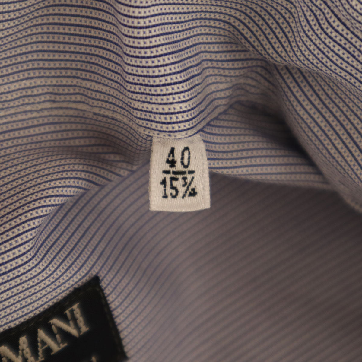 GIORGIO ARMANI ジョルジオアルマーニ 90s オールド ストライプ柄 長袖 隠し ボタンダウンシャツ 40 グレー メンズ