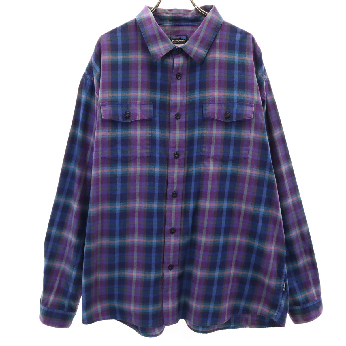 patagonia パタゴニア チェック柄 長袖 シャツ XL パープル 53856FA13 アウトドア メンズ