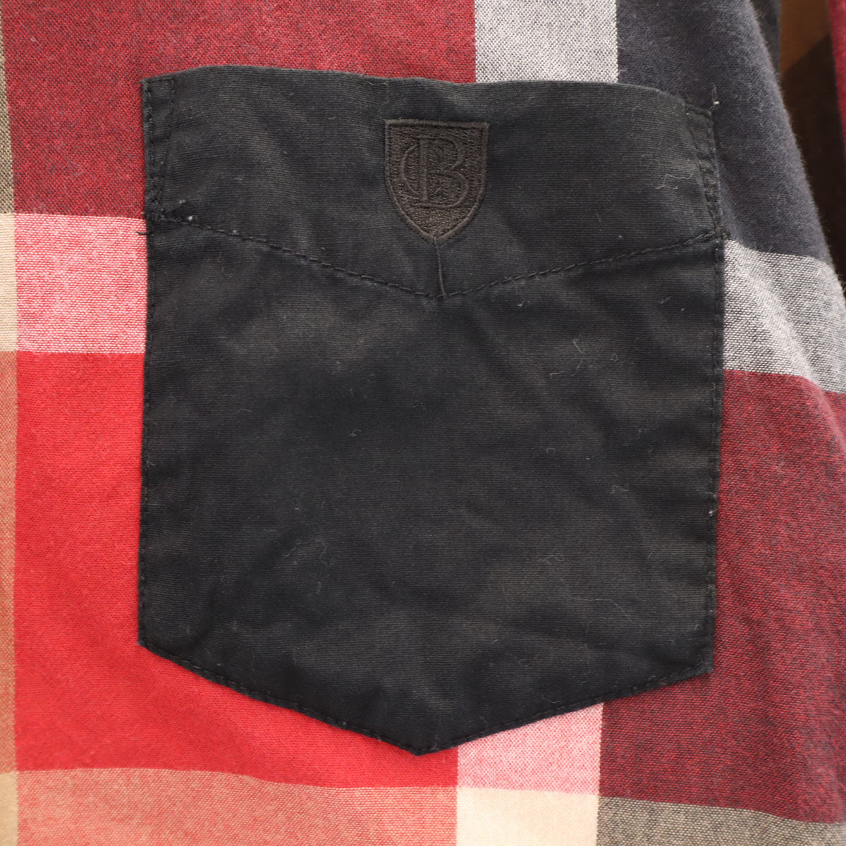 BLACK LABEL CRESTBRIDGE ブラックレーベルクレストブリッジ チェック柄 7分袖 シャツ M レッド メンズ