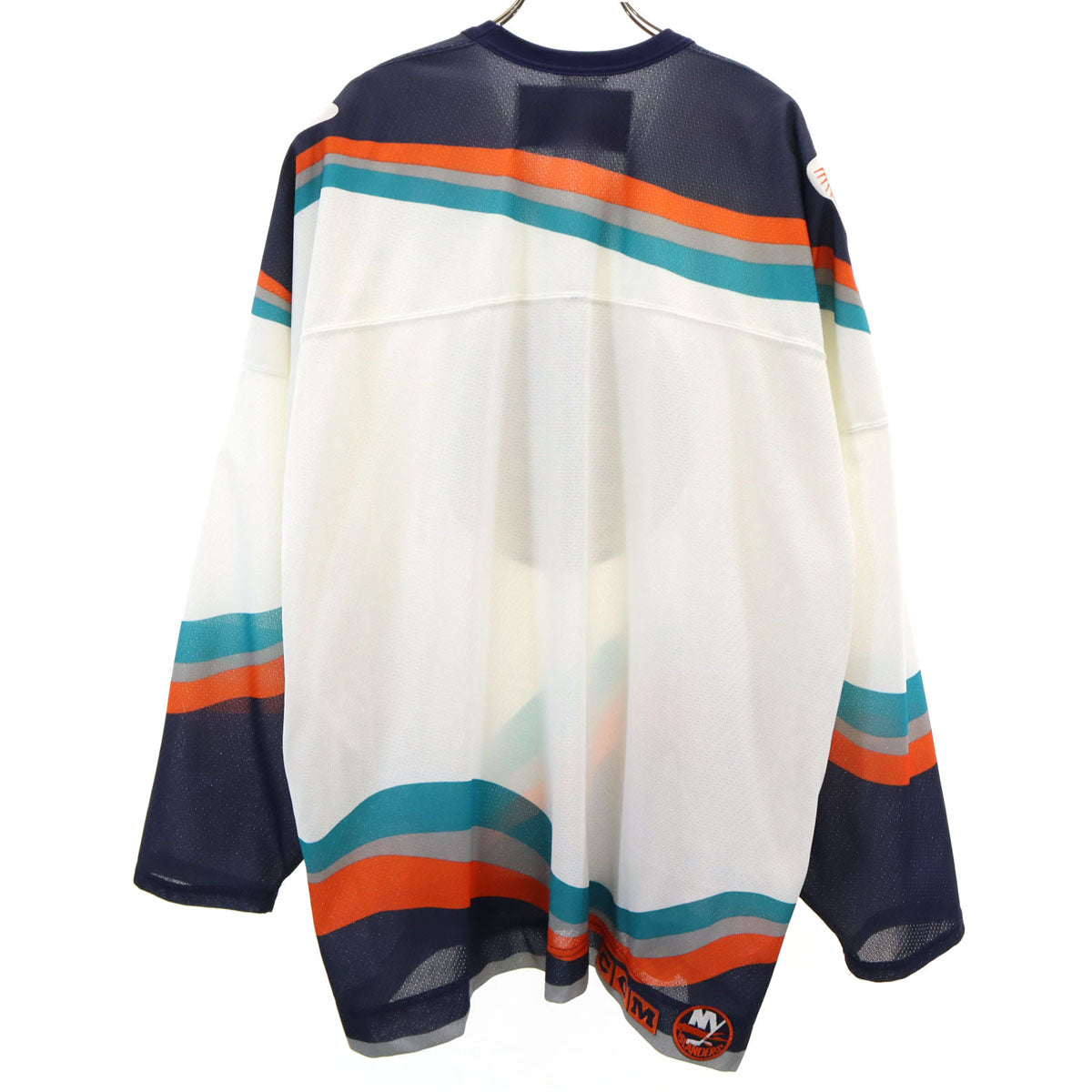 CCM シーシーエム 90s カナダ製 オールド NHL NEW YORK ISLANDERS 長袖 ゲーム シャツ XXL ホワイト ホッケー メンズ
