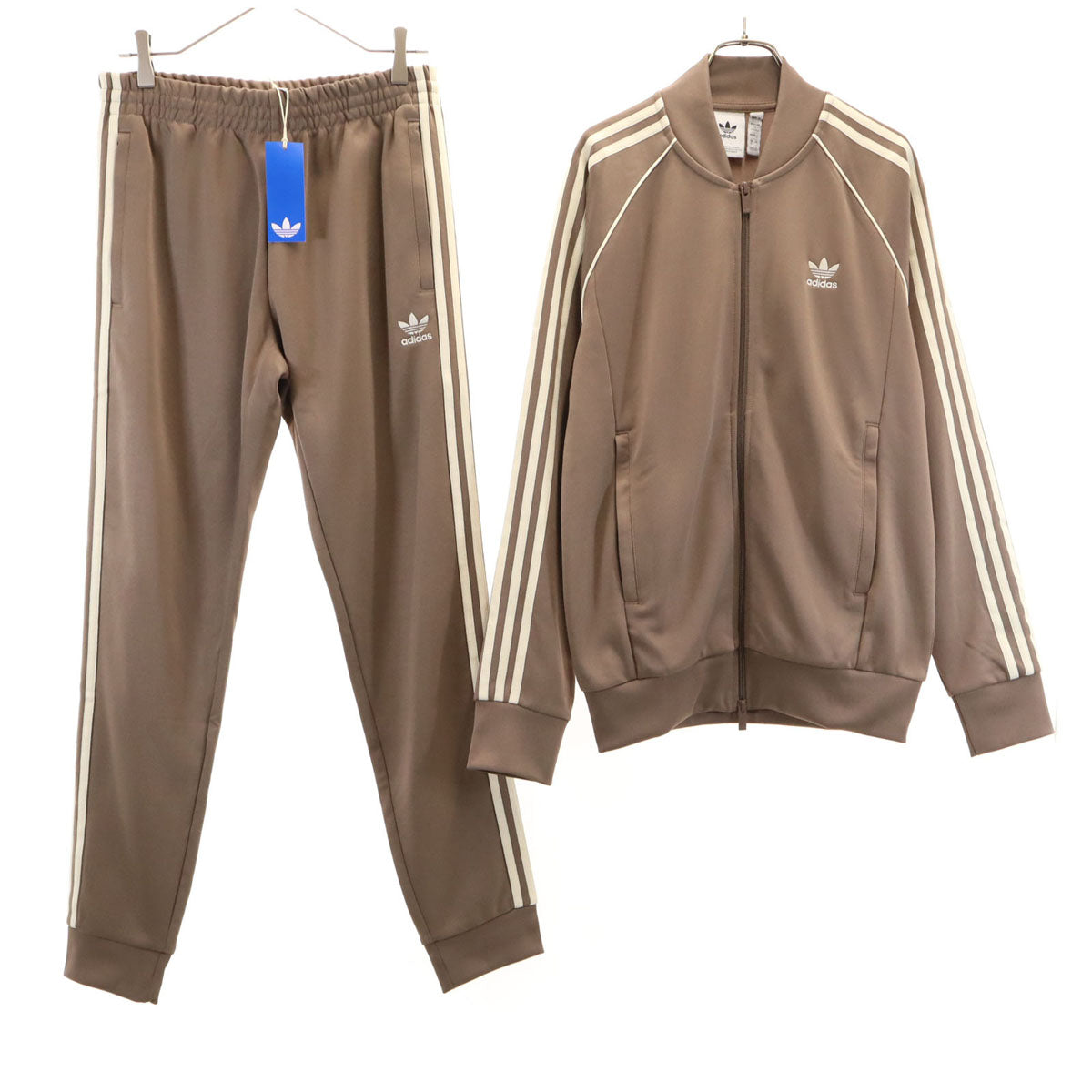 未使用 adidas アディダス トレフォイルロゴ トラックジャケット 上下 セットアップ L ベージュ系 ジャージ メンズ