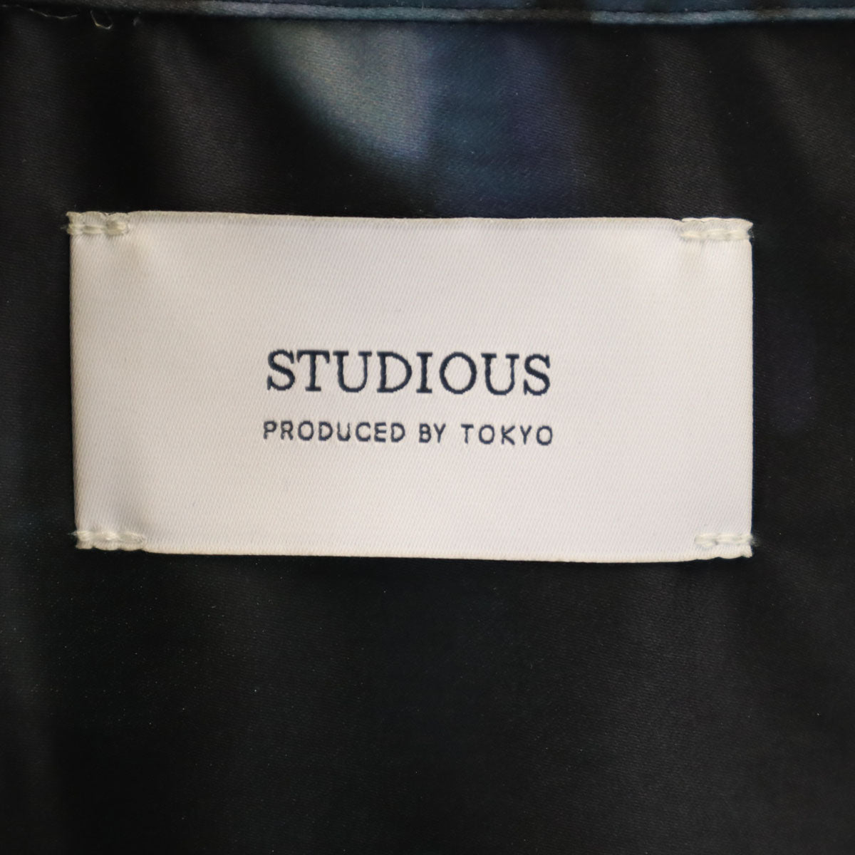 STUDIOUS ステュディオス 日本製 蝶々柄 長袖 シャツ 2 ブラック メンズ