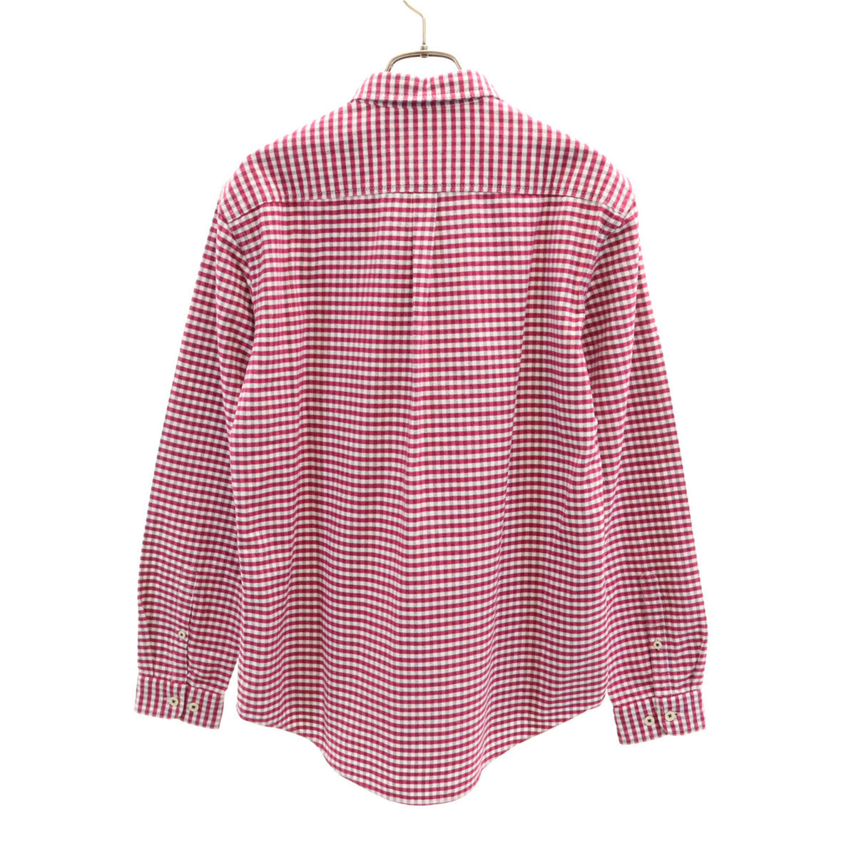 BURBERRY BLACK LABEL バーバリーブラックレーベル チェック柄 長袖 フランネル ボタンダウンシャツ 2 マゼンタ 三陽商会 メンズ