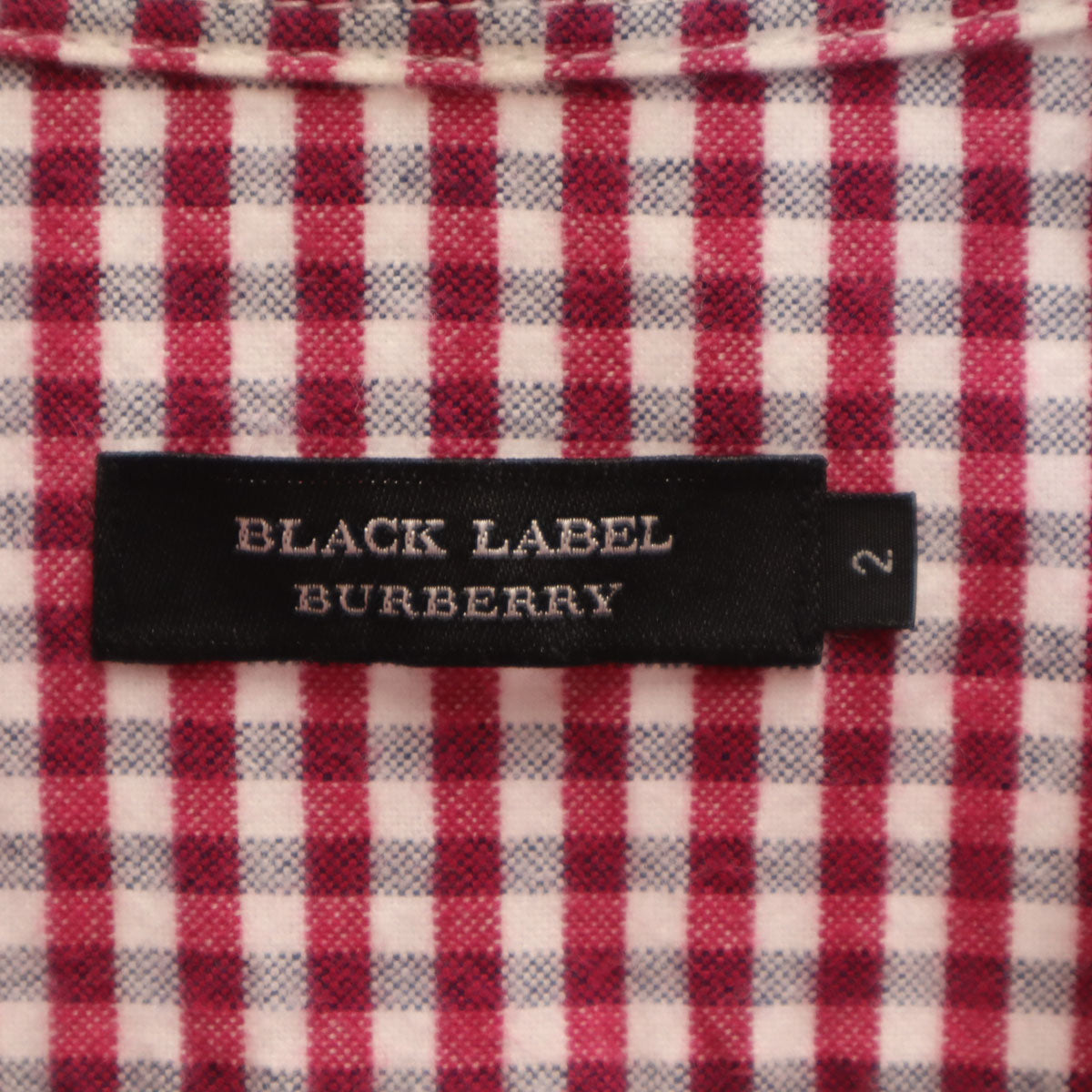 BURBERRY BLACK LABEL バーバリーブラックレーベル チェック柄 長袖 フランネル ボタンダウンシャツ 2 マゼンタ 三陽商会 メンズ