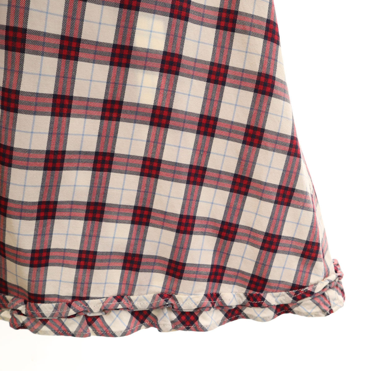 BURBERRY LONDON BLUE LABEL バーバリー ロンドン ブルーレーベル チェック柄 5分袖 シャツワンピース 36 レッド レディース
