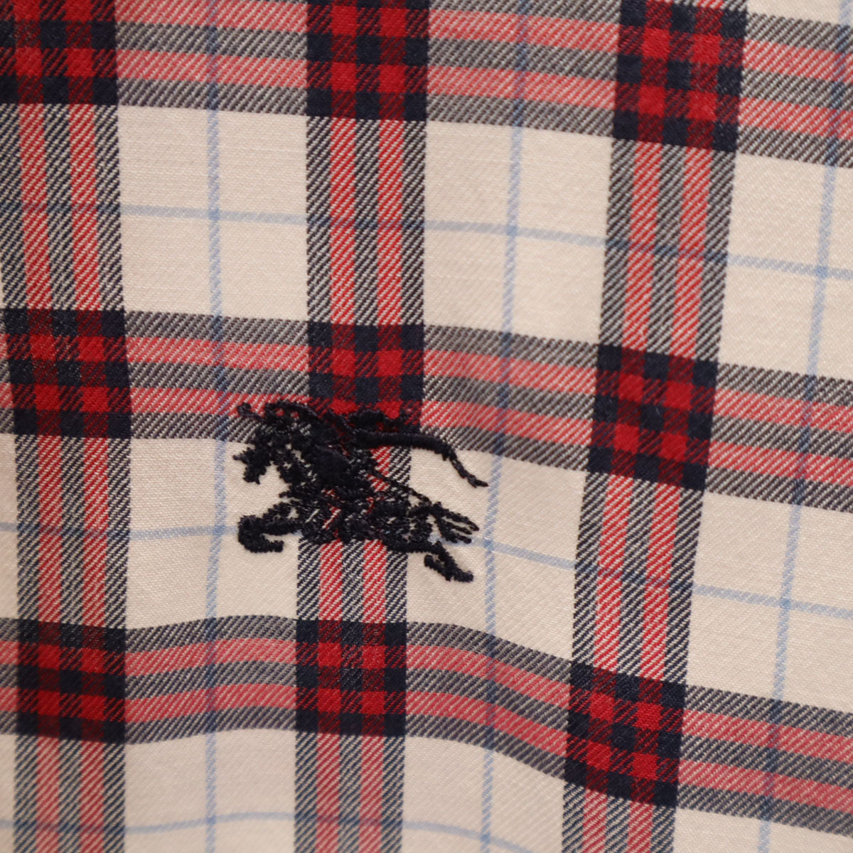 BURBERRY LONDON BLUE LABEL バーバリー ロンドン ブルーレーベル チェック柄 5分袖 シャツワンピース 36 レッド レディース