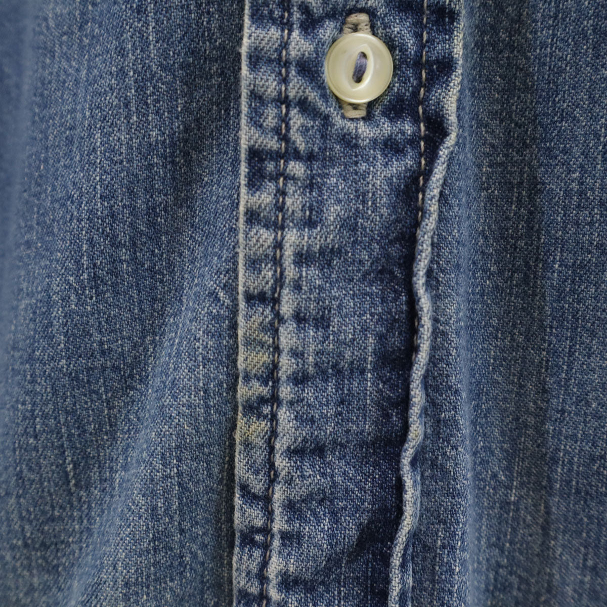 GAP ギャップ 長袖 ダンガリーデニム ボタンダウンシャツ M ウォッシュブルー メンズ