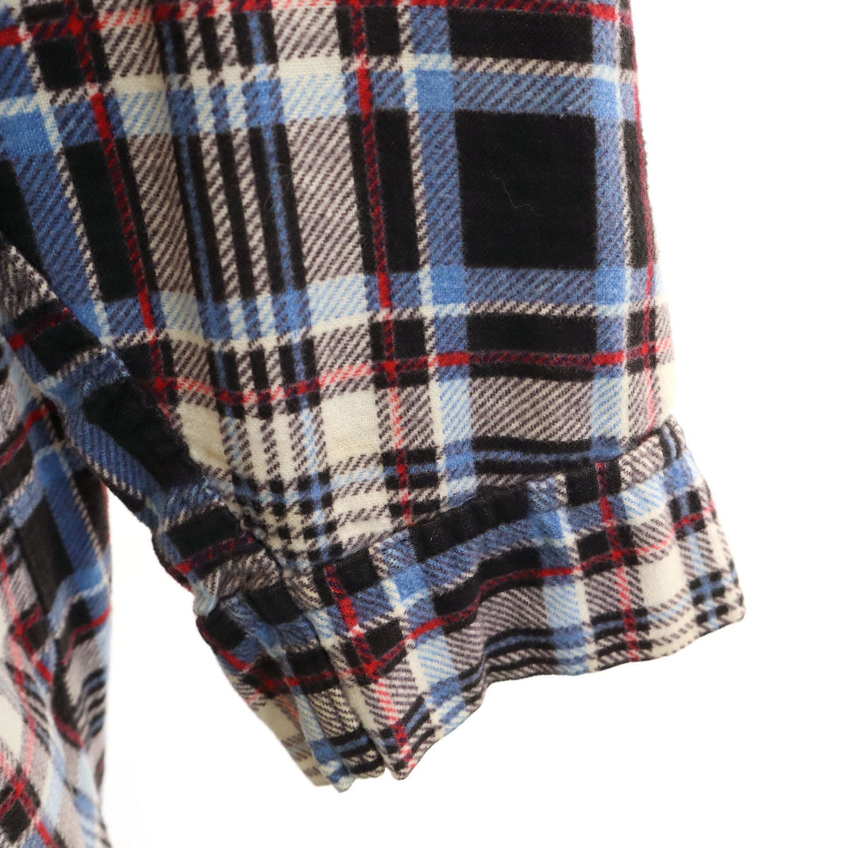WASH N’ WEAR 70s オールド チェック柄 長袖 ガウン カーディガン M ベージュ フランネル メンズ