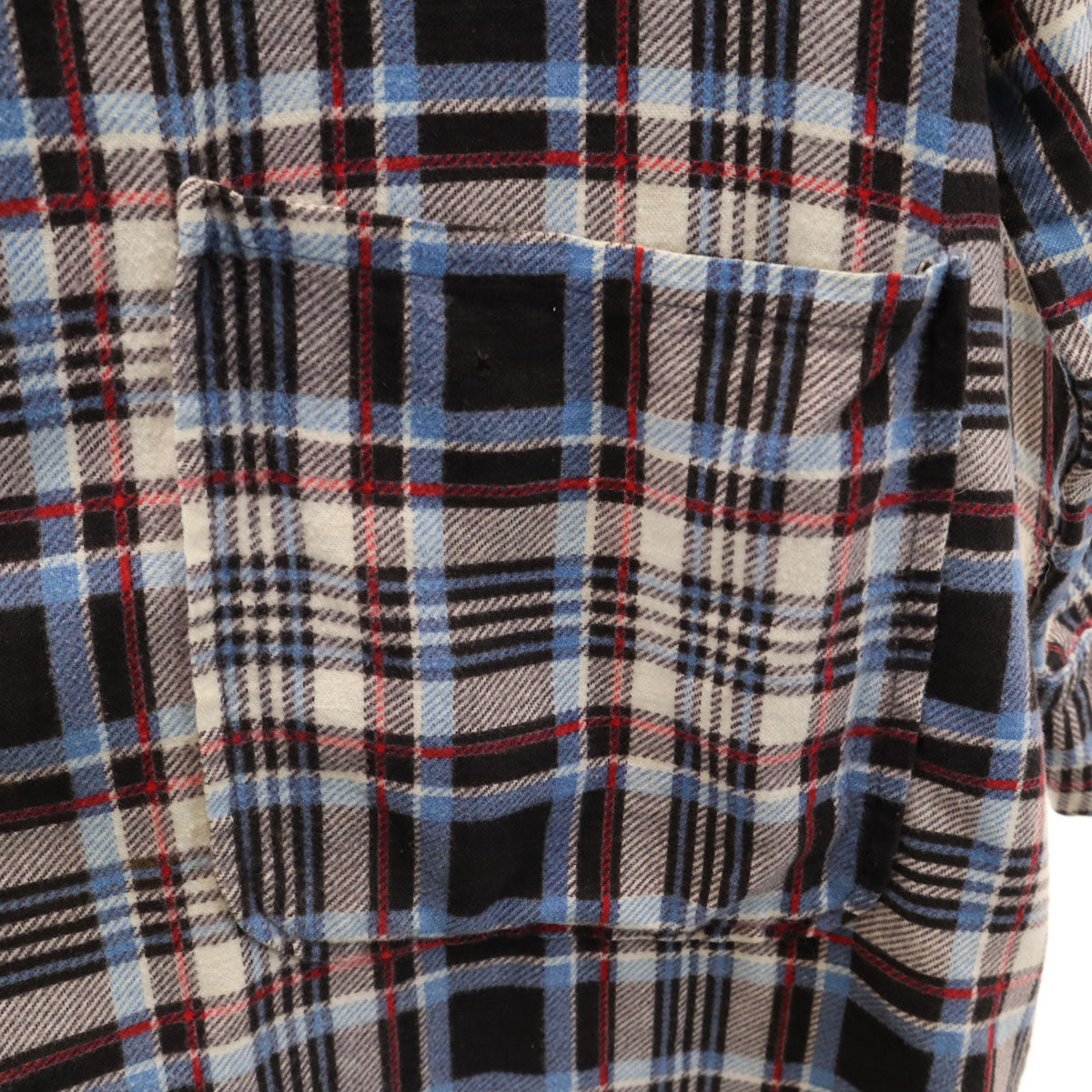 WASH N’ WEAR 70s オールド チェック柄 長袖 ガウン カーディガン M ベージュ フランネル メンズ