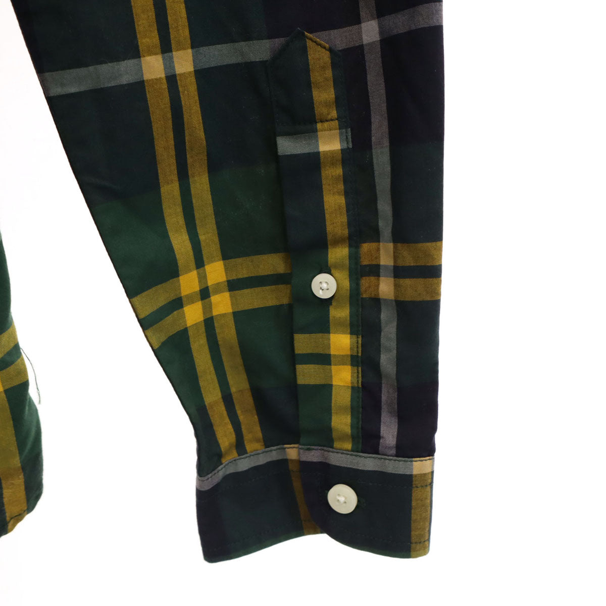 FRED PERRY フレッドペリー チェック柄 長袖 ボタンダウンシャツ S 深緑 メンズ