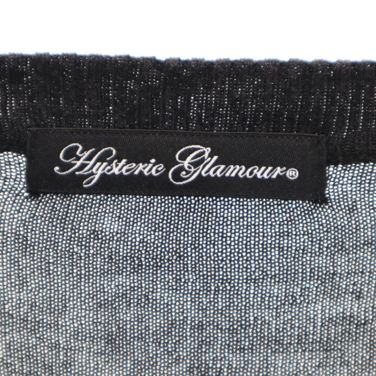 HYSTERIC GLAMOUR ヒステリックグラマー スカル柄 長袖 Vネック ニットカーディガン FREE ブラック レディース