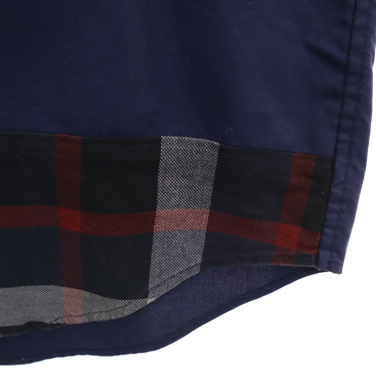 BLACK LABEL CRESTBRIDGE ブラックレーベルクレストブリッジ 長袖 チェックxデニム切替 シャツ S ネイビー メンズ