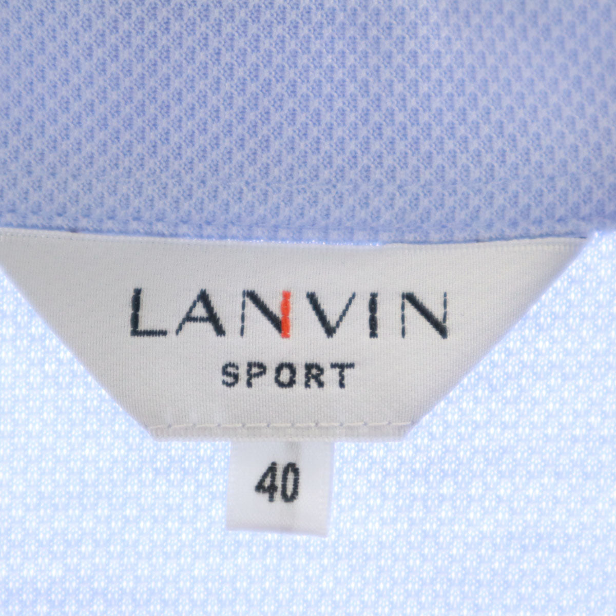 LANVIN SPORT ランバンスポール 日本製 長袖 ボタンダウン ポロシャツ 40 ブルー系 メンズ