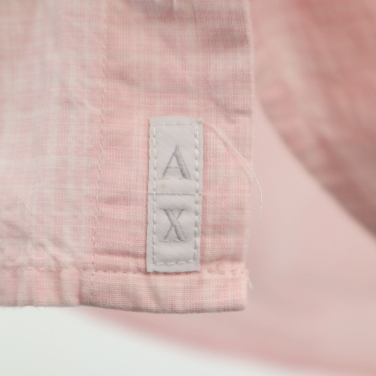 ARMANI EXCHANGE アルマーニエクスチェンジ 総柄 長袖 隠し ボタンダウンシャツ M ピンク メンズ