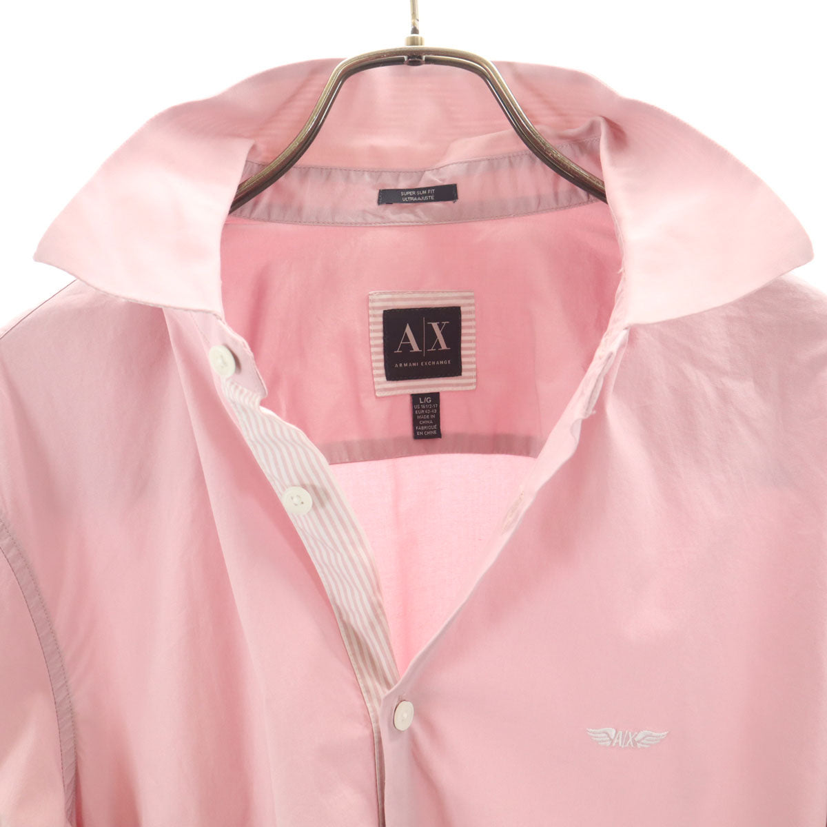 ARMANI EXCHANGE アルマーニエクスチェンジ 長袖 シャツ L ピンク メンズ