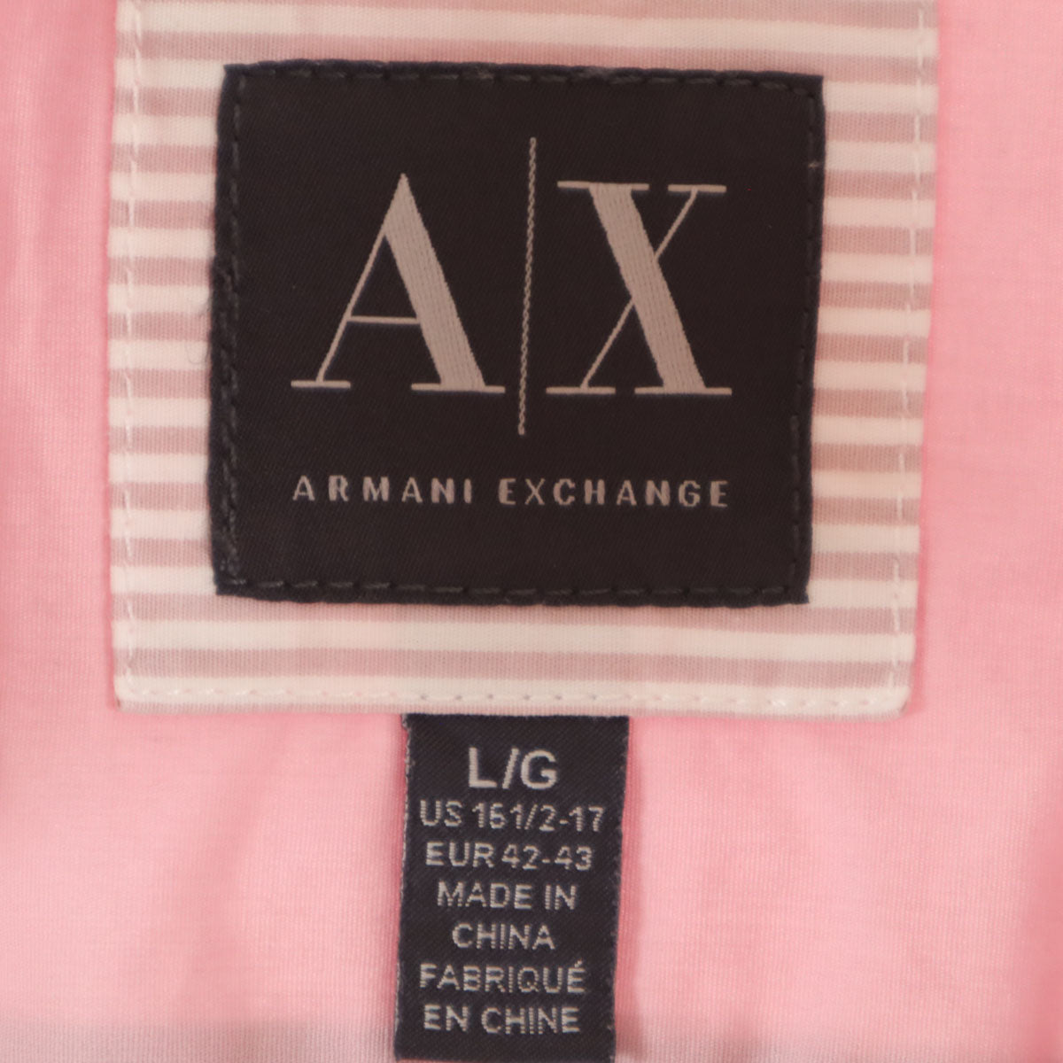 ARMANI EXCHANGE アルマーニエクスチェンジ 長袖 シャツ L ピンク メンズ