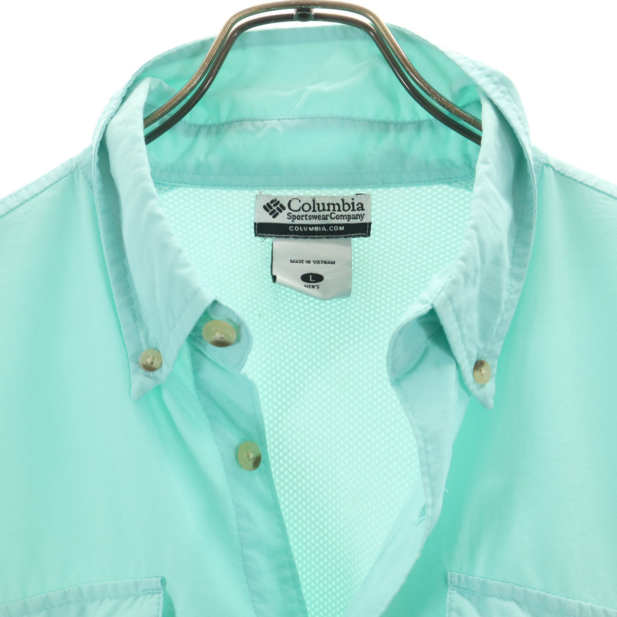 Columbia コロンビア 長袖 バハマ II ボタンダウンシャツ L ミント系 アウトドア メンズ