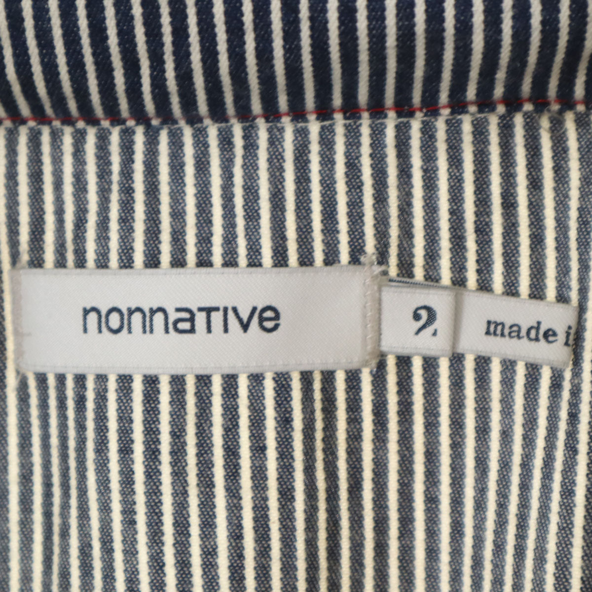 nonnative ノンネイティブ 日本製 ヒッコリーストライプ ブルゾン 2 ネイビー メンズ
