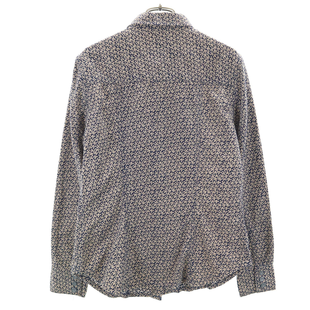 Calvin klein Jeans カルバンクラインジーンズ 90s 日本製 オールド 長袖 シャツ S ネイビー×ベージュ レディース