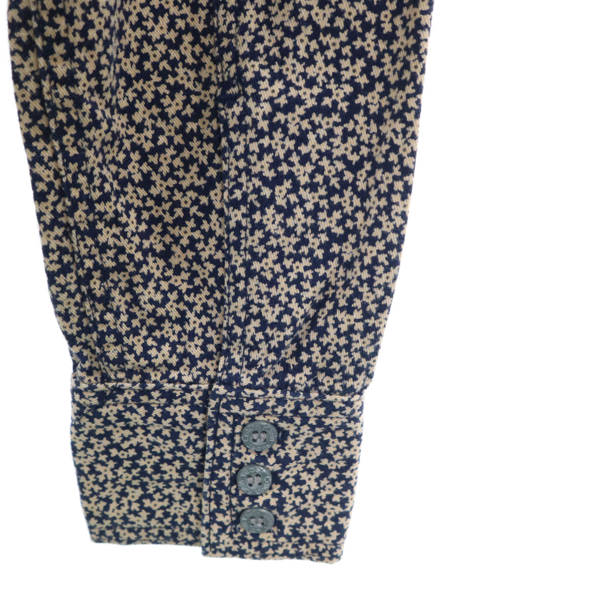 Calvin klein Jeans カルバンクラインジーンズ 90s 日本製 オールド 長袖 シャツ S ネイビー×ベージュ レディース