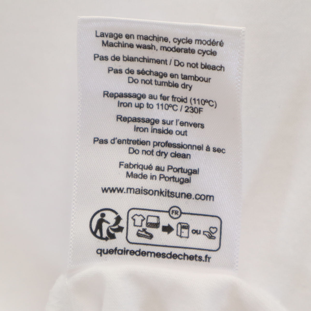MAISON KITSUNE メゾンキツネ ポルトガル製 半袖 Tシャツ XS ホワイト レディース