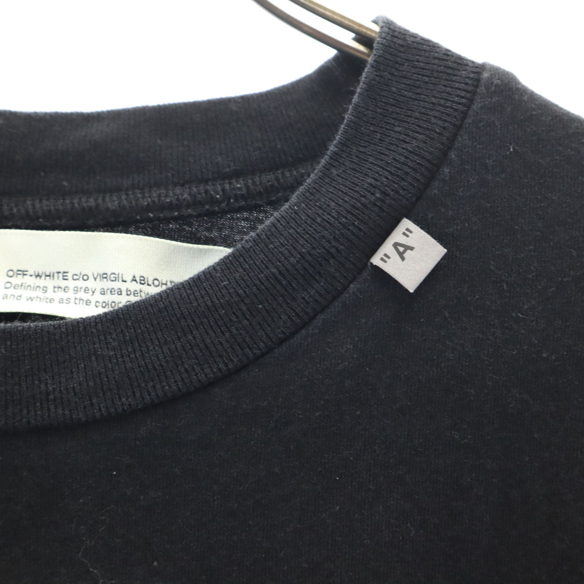 OFF-WHITE オフホワイト ポルトガル製 バックプリント 半袖 Tシャツ XXS ブラック MAIN LABEL メンズ