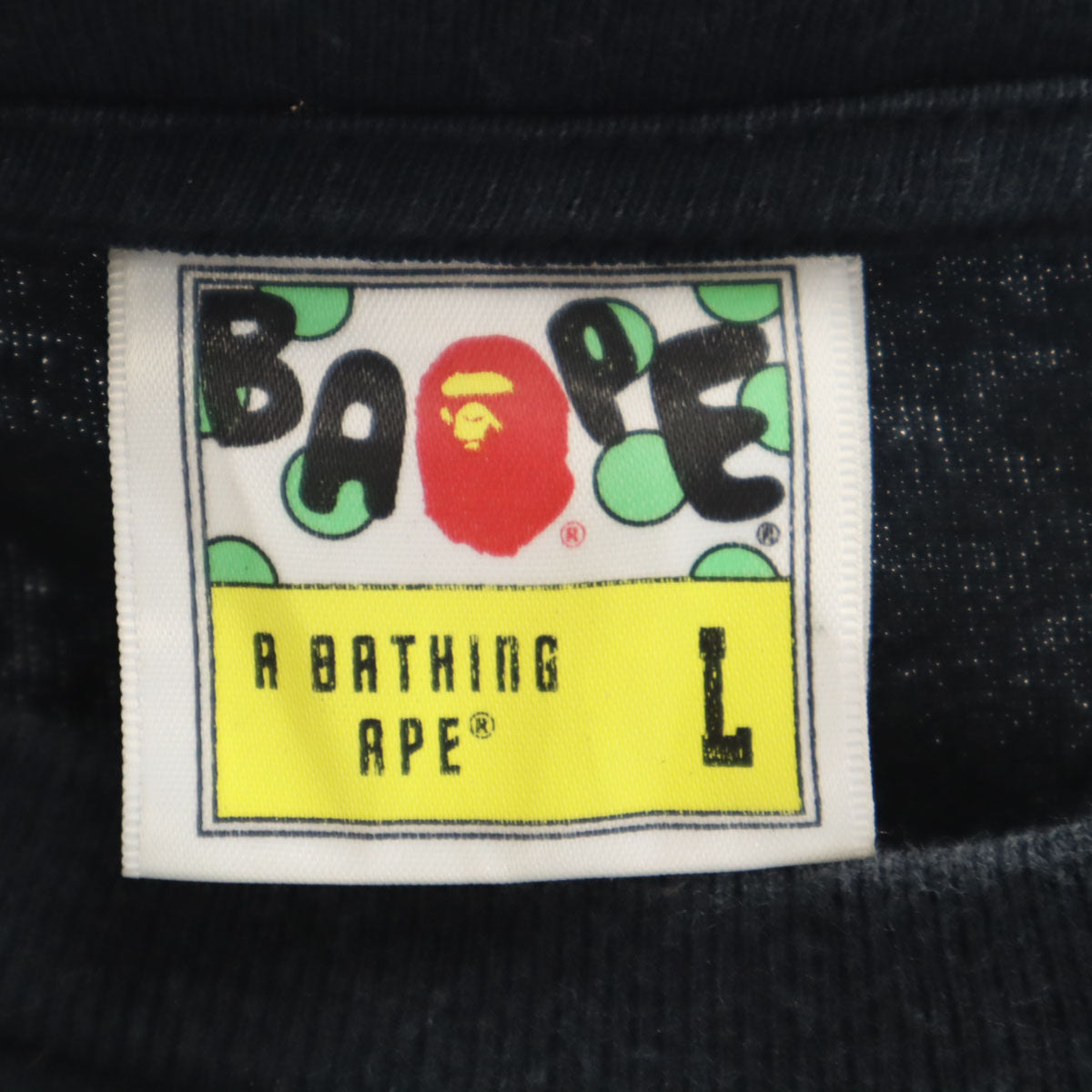 A BATHING APE アベイシングエイプ シャーク 半袖 Tシャツ L ブラック メンズ