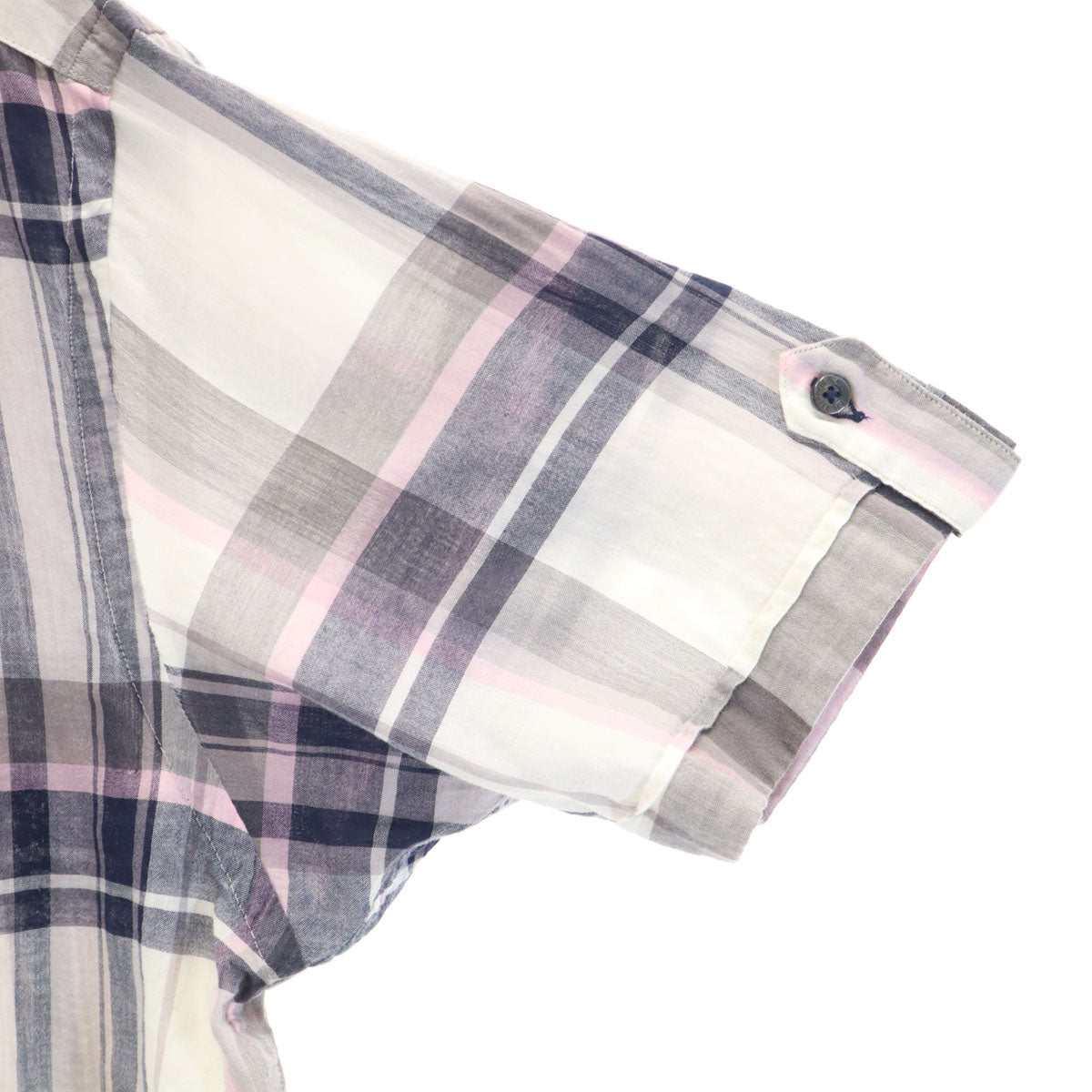 BURBERRY BLACK LABEL バーバリーブラックレーベル チェック柄 半袖 シャツ 3 グレー系 三陽商会 メンズ