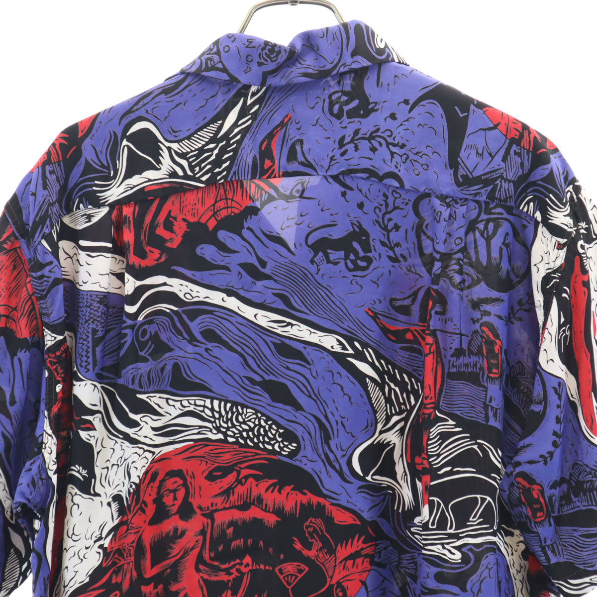 SUN SURF サンサーフ 日本製 スペシャルエディション 半袖 ゴーギャンウッドカット アロハシャツ L ブルー SS36655 東洋エンタープライズ KAMEHAMEHA 箱付き メンズ