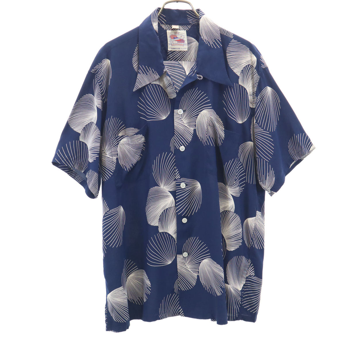 SUN SURF サンサーフ 日本製 スペシャルエディション 半袖 デューク カハナモク アロハシャツ L ネイビー DK37570 東洋エンタープライズ DUKE KAHANAMOKU 箱付き メンズ
