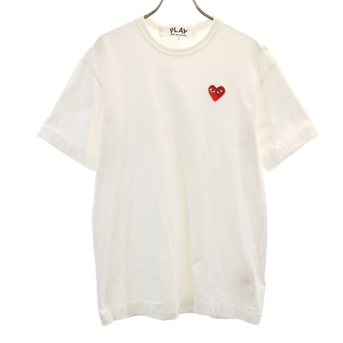 PLAY COMME des GARCONS プレイコムデギャルソン 2022年 日本製 半袖 Tシャツ L ホワイト レディース