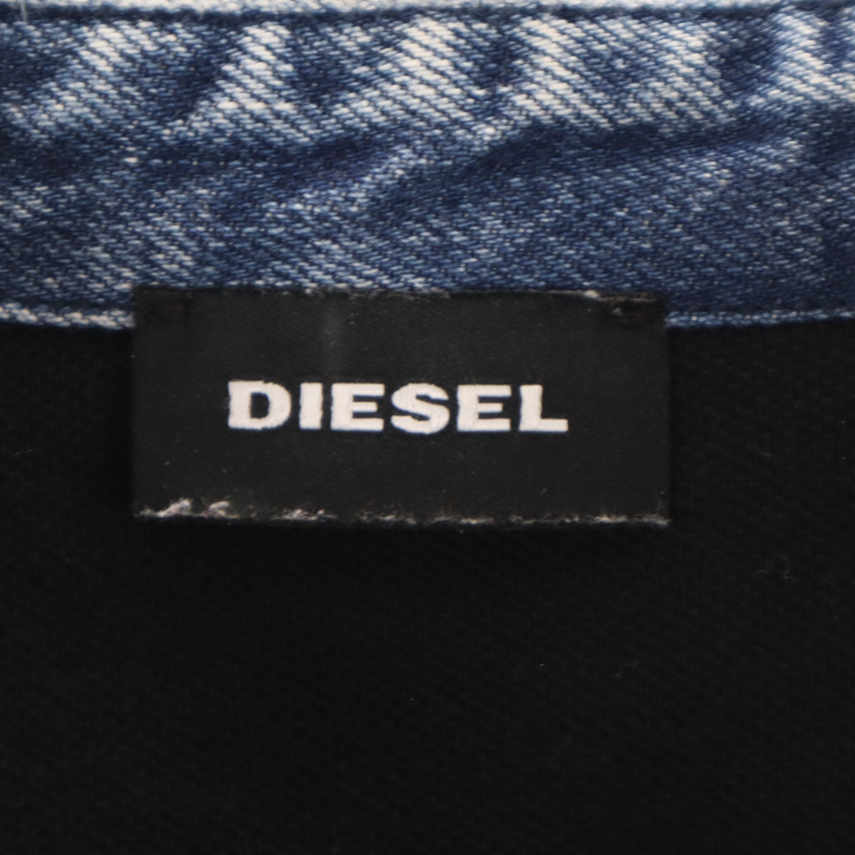 DIESEL ディーゼル 半袖 襟デニム ポロシャツ XXL ブラック メンズ