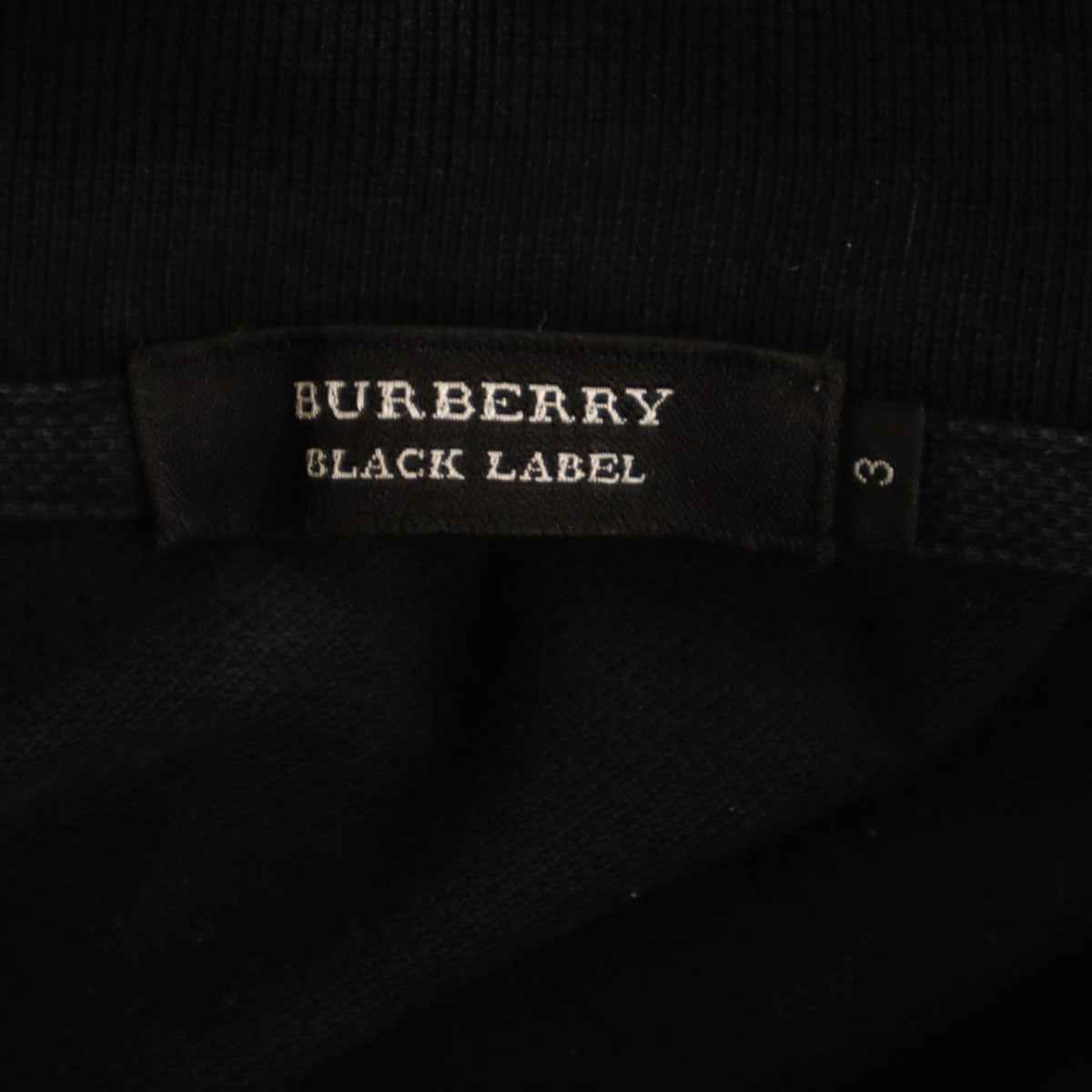 BURBERRY BLACK LABEL バーバリーブラックレーベル アーガイル柄 半袖 ポロシャツ 3 ブラック 三陽商会 メンズ