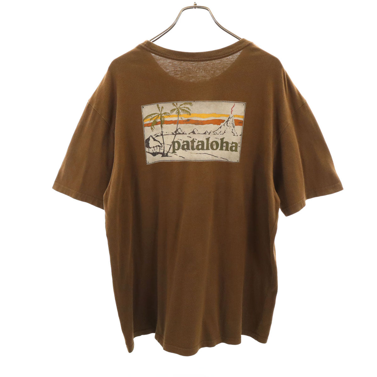 patagonia パタゴニア バックロゴ 半袖 Tシャツ L ブラウン アウトドア パタロハ メンズ