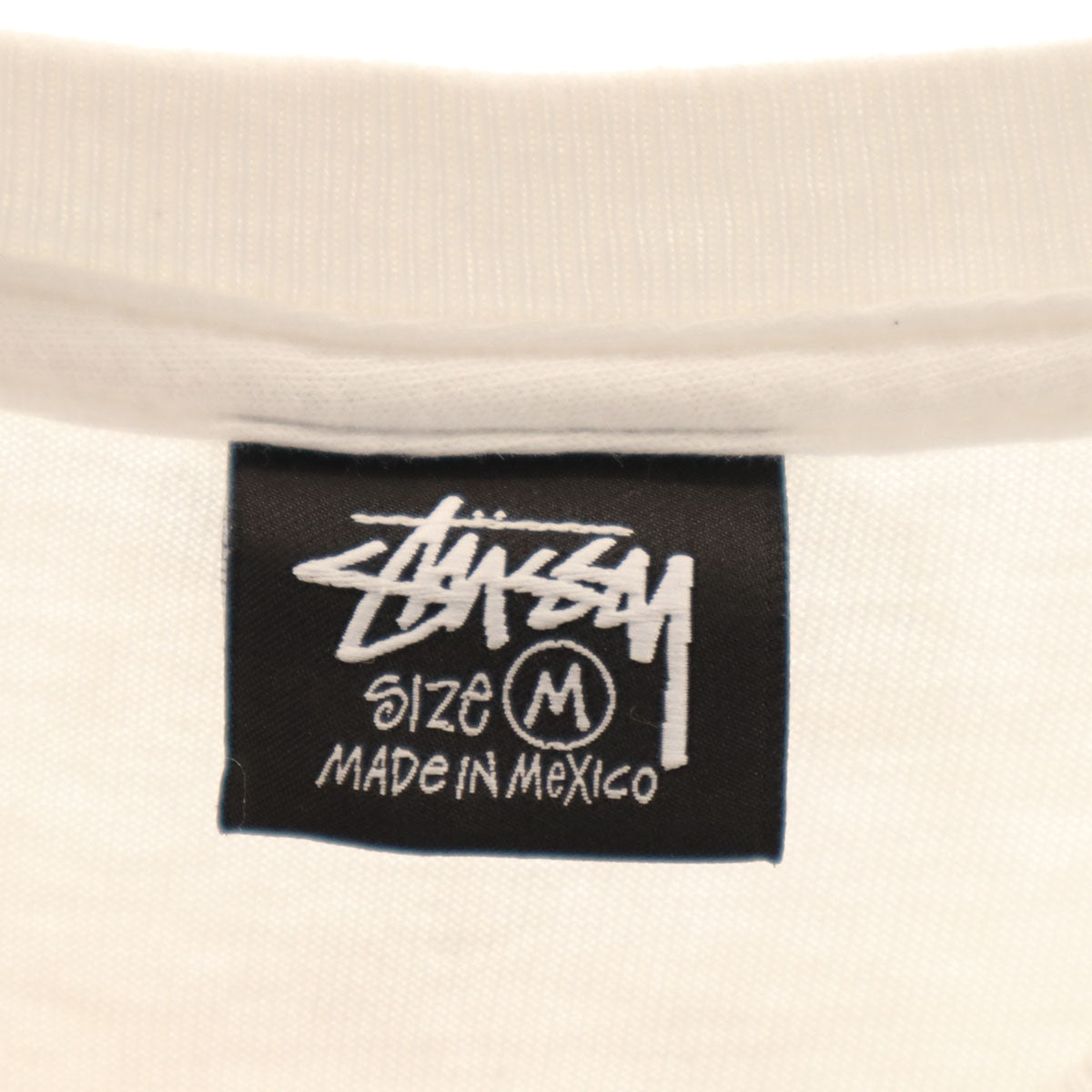 STUSSY ステューシー バックプリント フラワー 半袖 Tシャツ M ホワイト メンズ