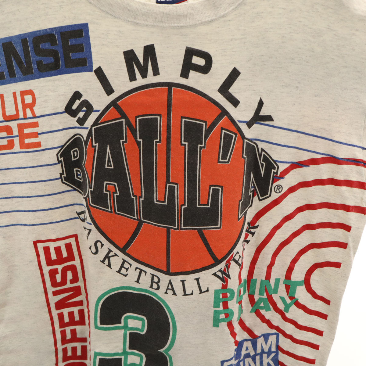 BIKE 90s USA製 オールド BALL'N 半袖 Tシャツ L グレー バスケ メンズ